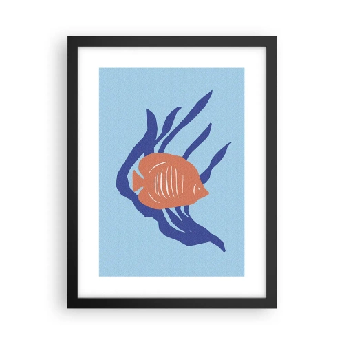 Poster in cornice nera - L'abitante dei mari corallini - 30x40 cm