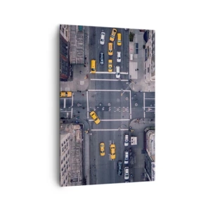 Quadro su tela - Stampe su Tela - Vista aerea di una trafficata strada cittadina - 80x120cm - Scelta semplice - Decorazione murale moderna per soggiorno e camera da letto ARTTOR