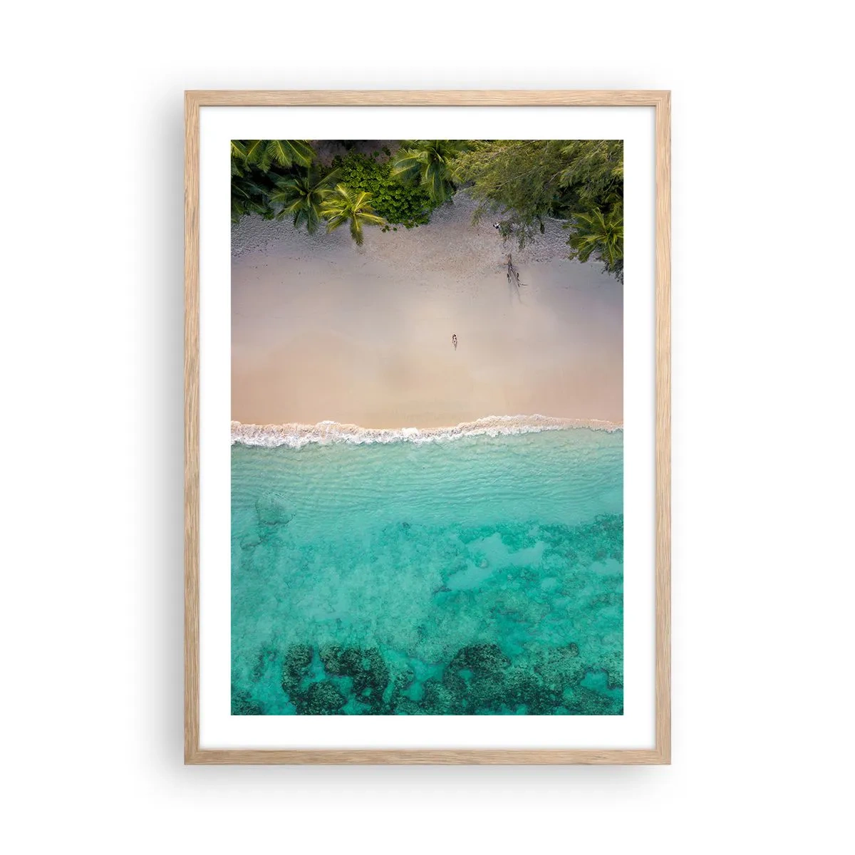 Poster in cornice rovere chiaro - Spiaggia del paradiso - 50x70 cm