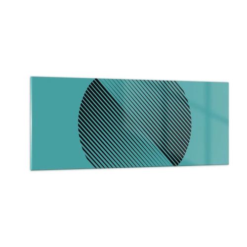 Quadro su vetro - Cerchio: variazione geometrica - 100x40 cm
