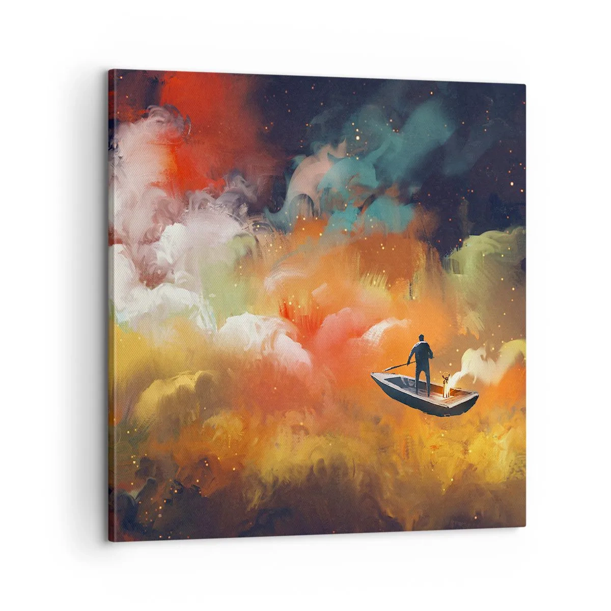Quadro su tela - Stampe su Tela - In barca attraverso la galassia - 60x60 cm