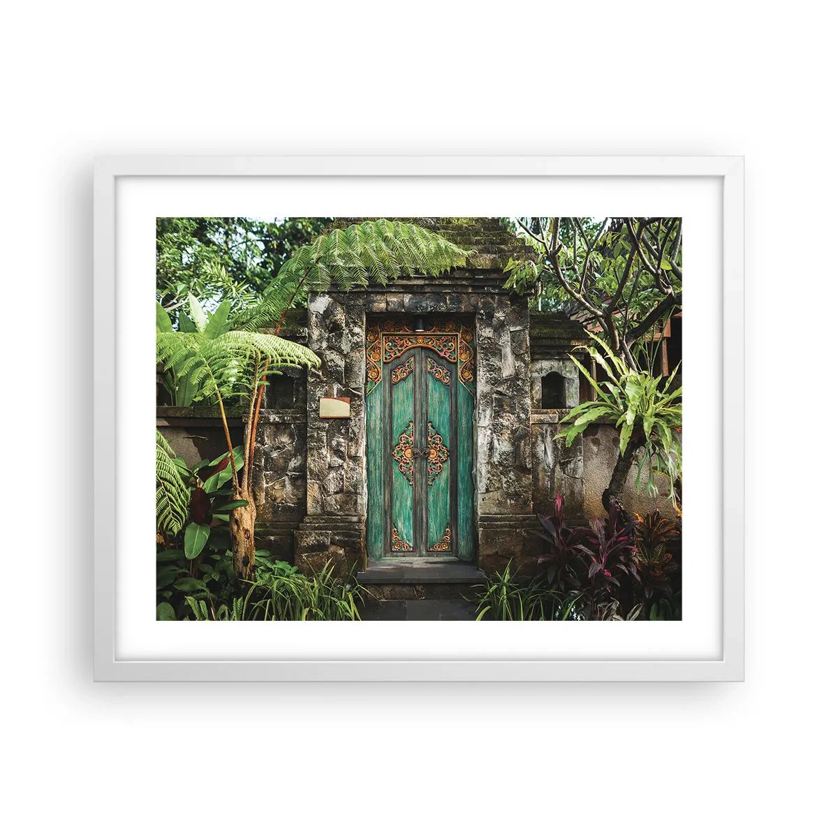 Poster in cornice bianca - Le porte verso un mondo esotico - 50x40 cm
