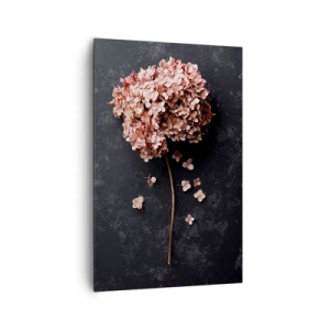Quadro su tela - Stampe su Tela - Un delicato fiore di ortensia su uno sfondo scuro - 80x120cm - Un vero segno romantico - Decorazione murale moderna per soggiorno e camera da letto ARTTOR