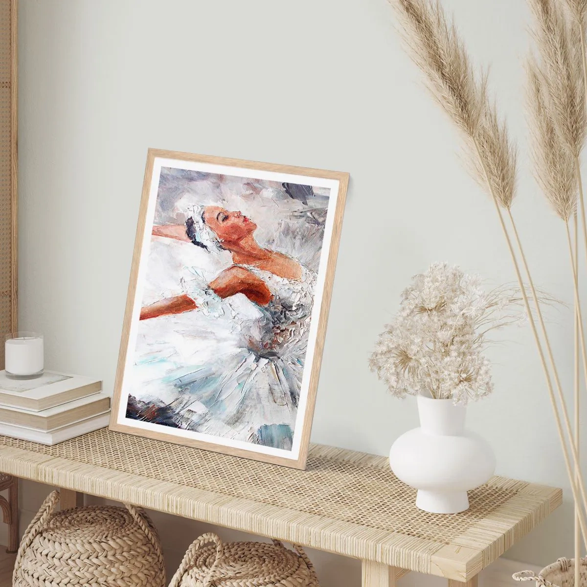 Poster in cornice rovere chiaro - Delicata e leggera come il tulle - 50x70 cm