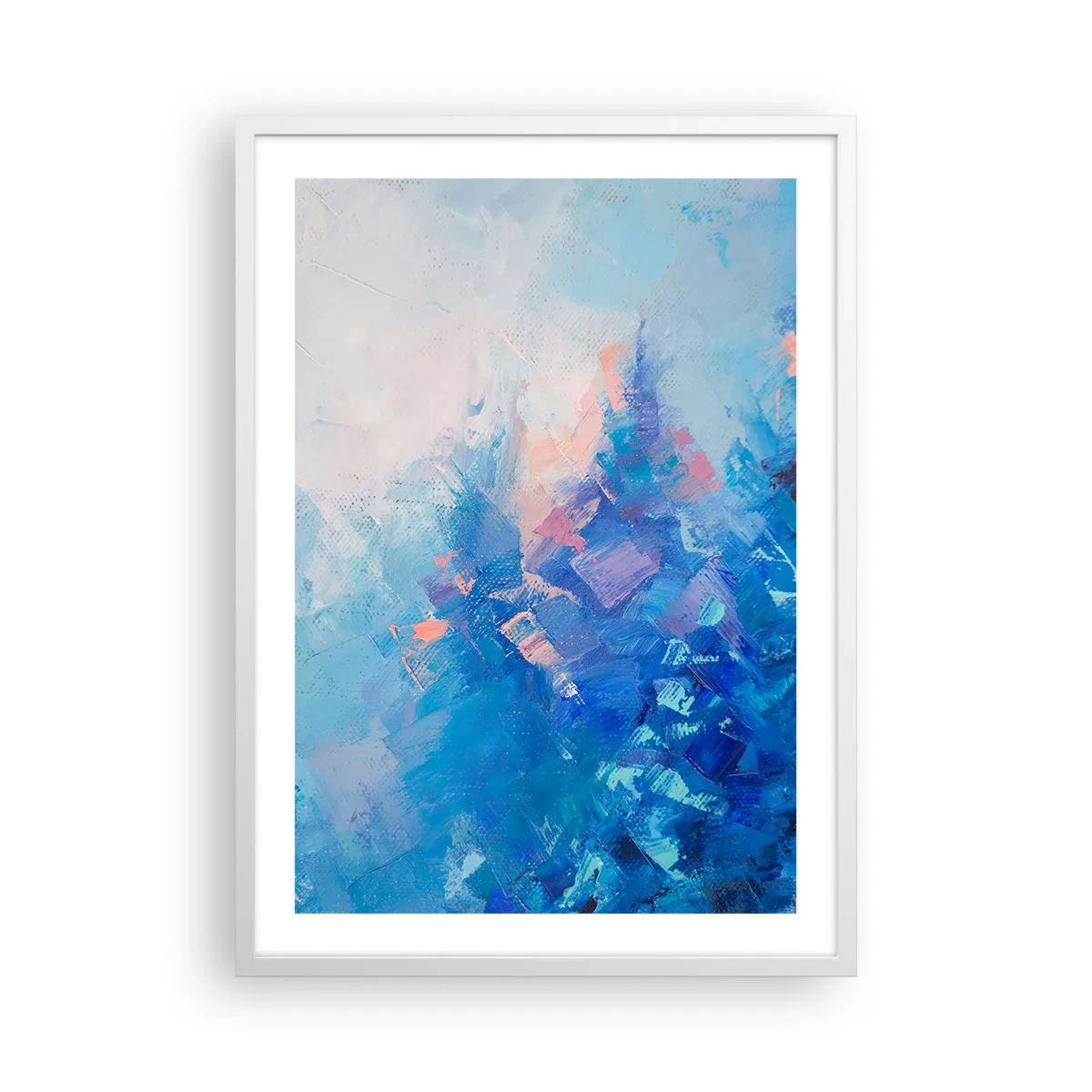 Poster in cornice bianca - Astrazione invernale - 50x70 cm