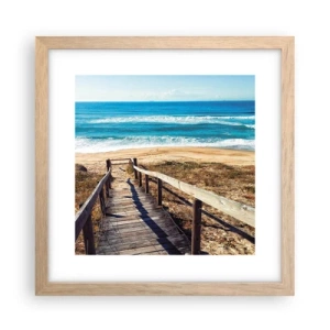 Poster in cornice rovere chiaro - Corri! - 30x30 cm