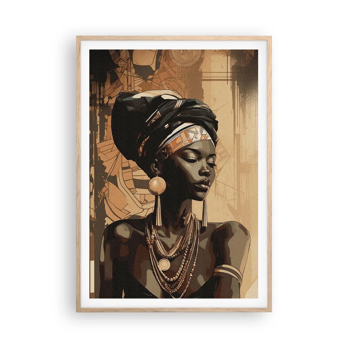 Poster in cornice rovere chiaro - Maestà africana - 70x100 cm