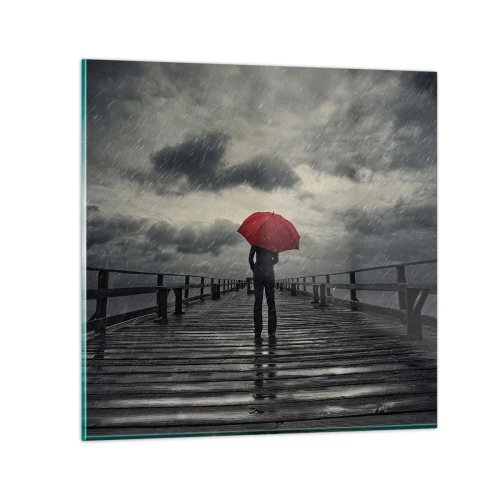 Quadro su vetro - Non importa che piove - 30x30 cm