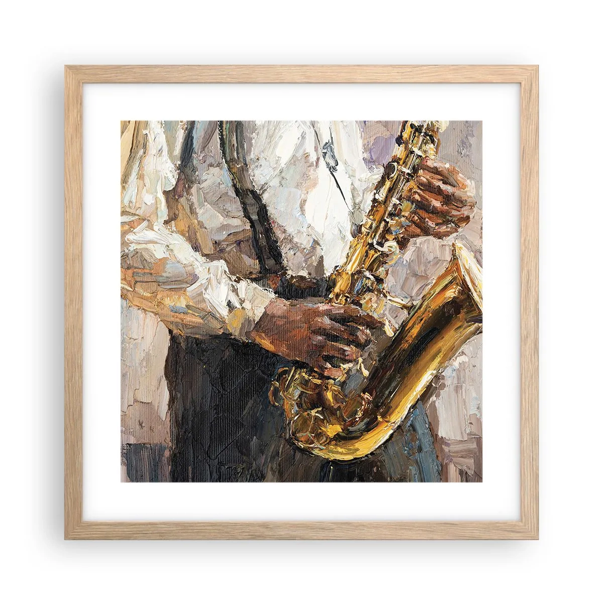 Poster in cornice rovere chiaro - Tempo di assolo - 40x40 cm