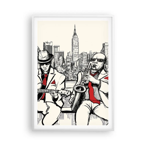 Poster in cornice bianca - Improvvisare a New York - 70x100 cm