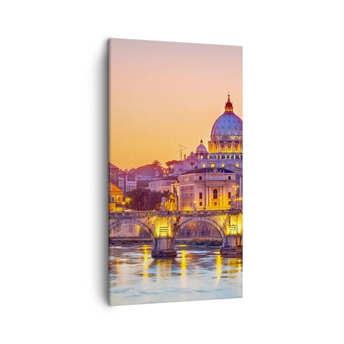 Quadro su tela - Stampe su Tela - Tramonto sulla Città Eterna - 45x80 cm