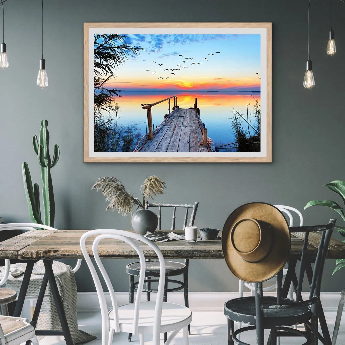 Poster in cornice rovere chiaro - Il tempo del ritorno - 40x30 cm