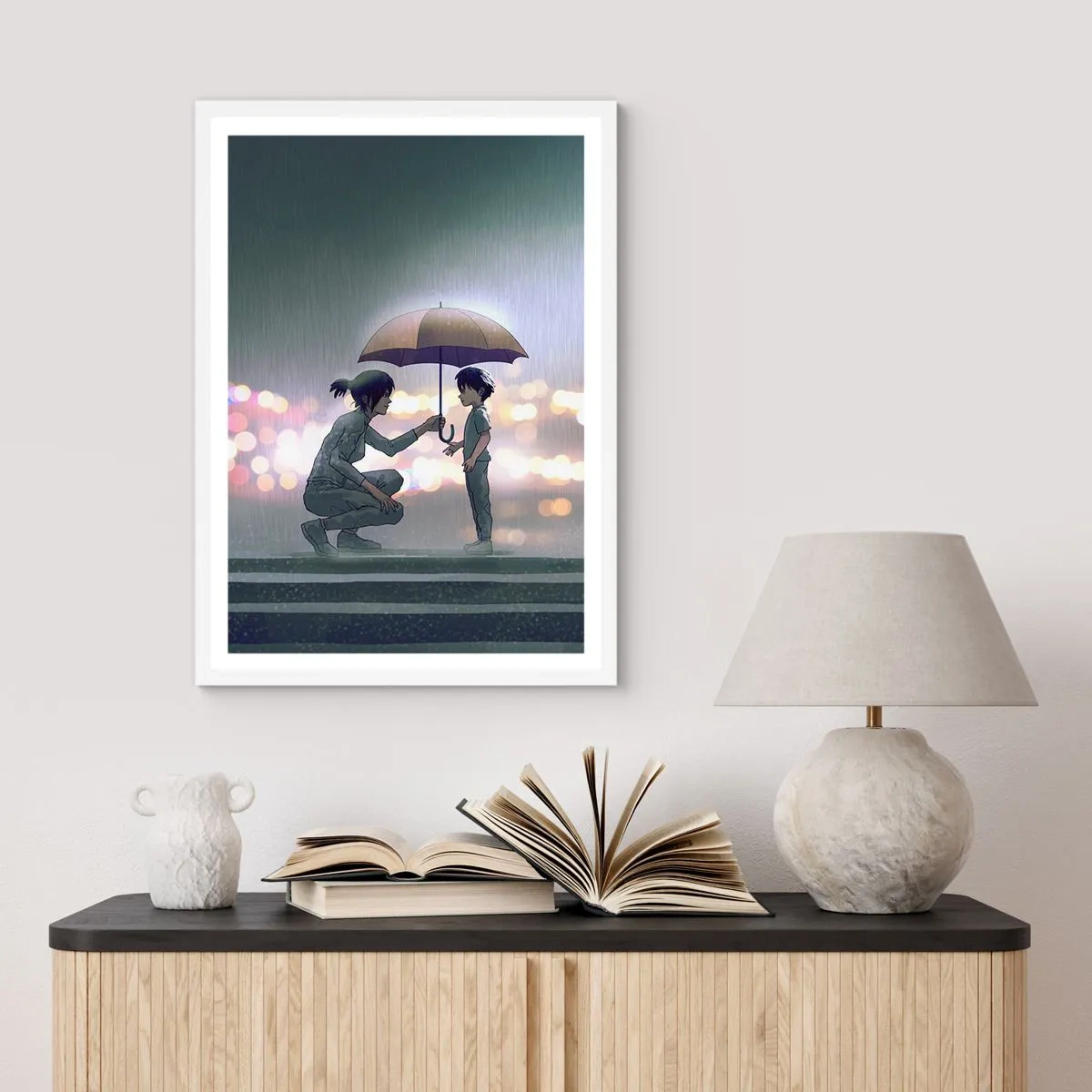 Poster in cornice bianca - E già tutto va bene - 70x100 cm