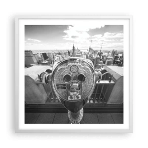 Poster in cornice bianca - Il centro del mondo - 60x60 cm