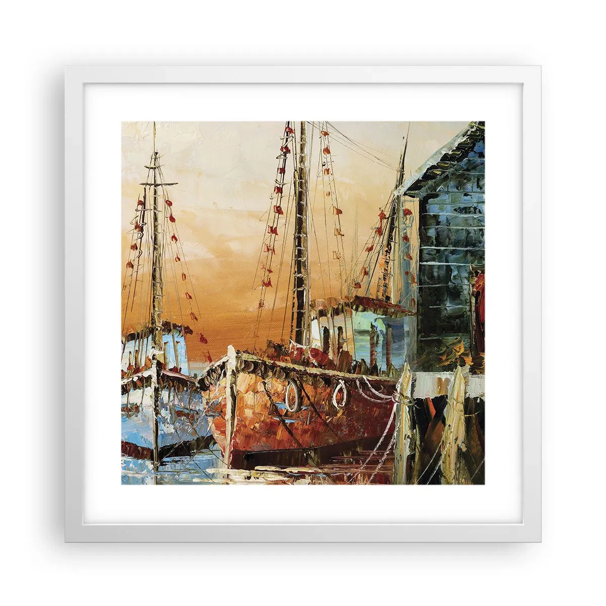 Poster in cornice bianca - Ritorno tranquillo - 40x40 cm