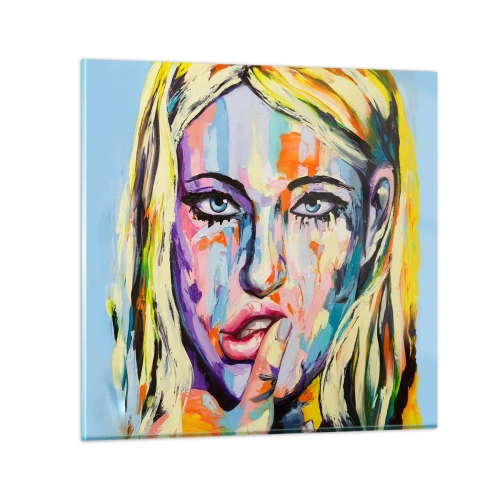 Quadro su vetro - Guardala dritto negli occhi - 30x30 cm