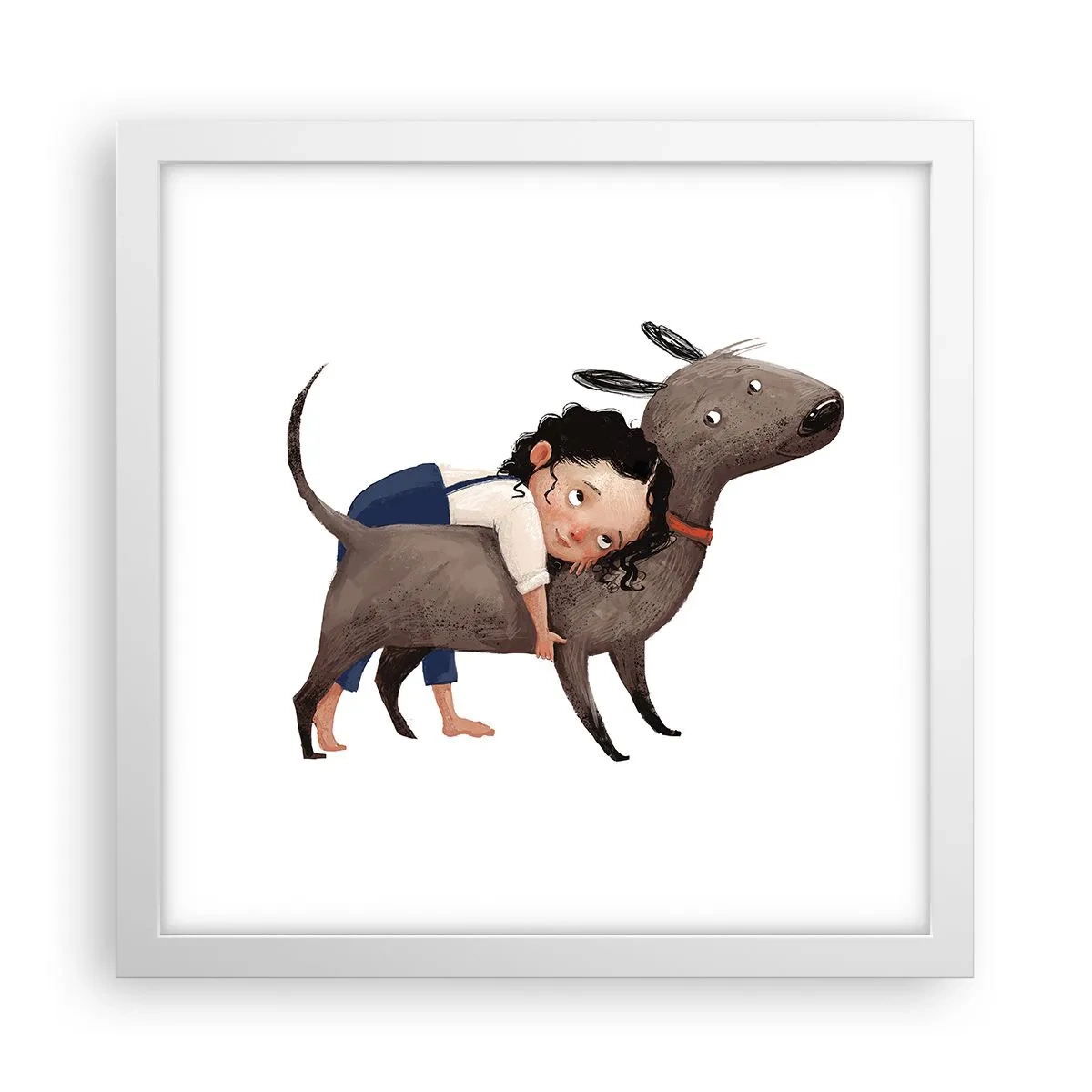 Poster in cornice bianca - I migliori amici - 30x30 cm