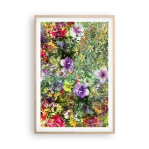 Poster in cornice rovere chiaro - Perdersi nei fiori - 61x91 cm