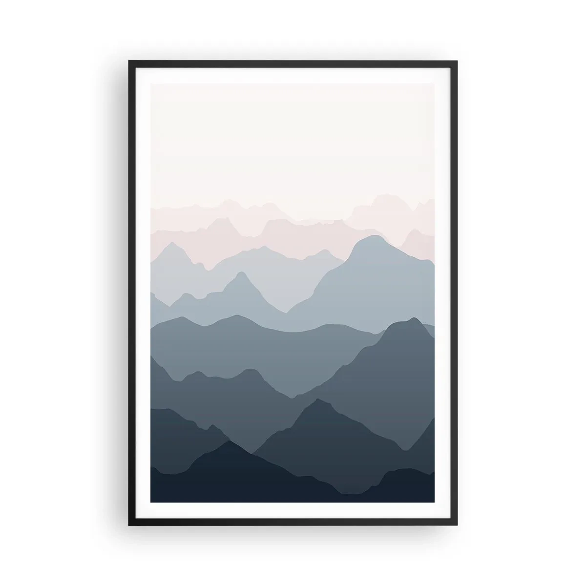 Poster in cornice nera - Le onde dei monti - 70x100 cm