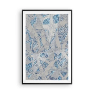 Poster in cornice nera - Nel labirinto grigioblu - 61x91 cm