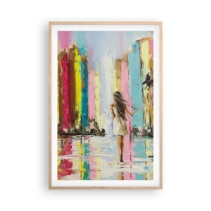 Poster in cornice rovere chiaro - Seguimi - 61x91 cm