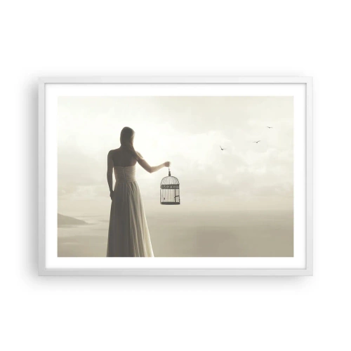 Poster in cornice bianca - Sii libera - 70x50 cm