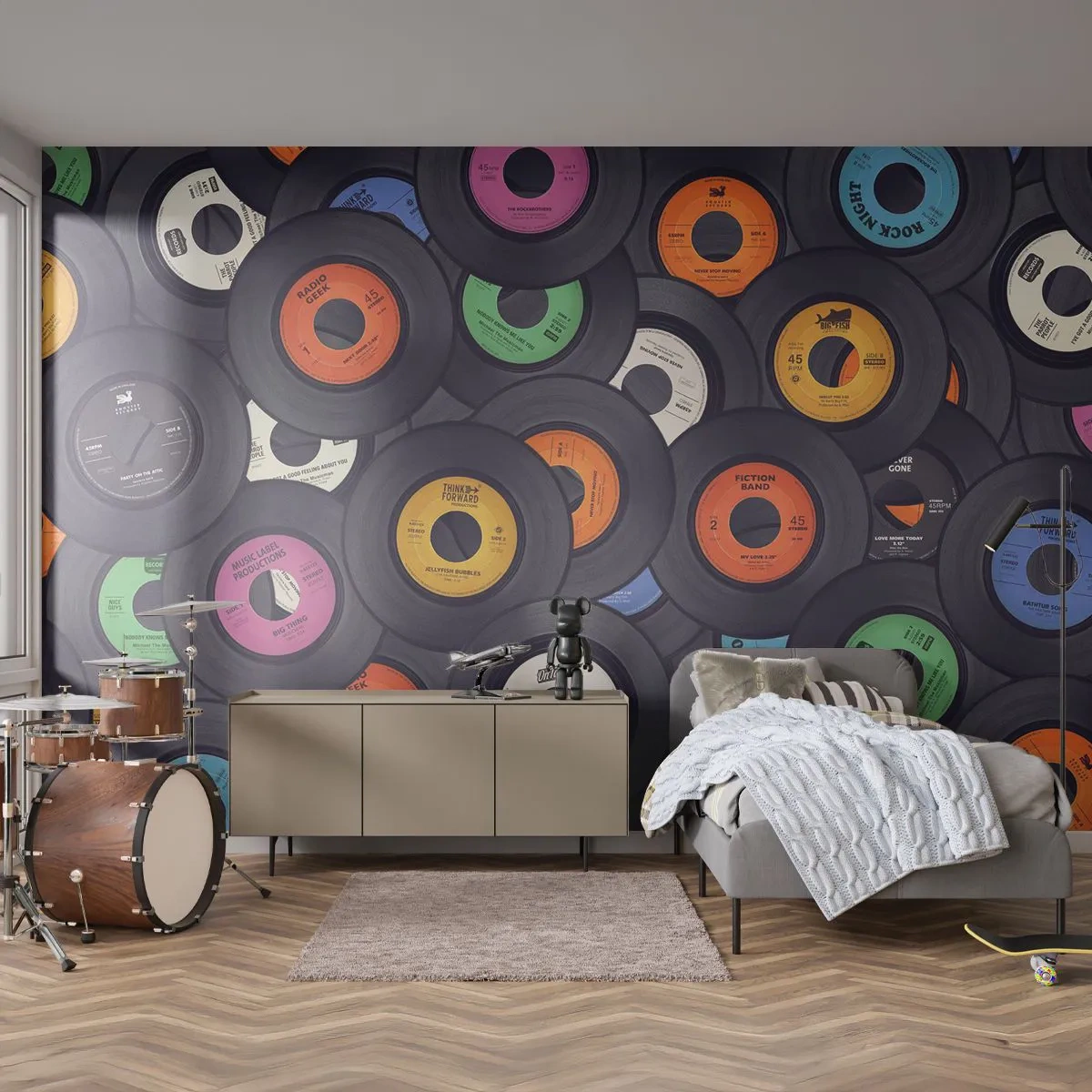 Fotomurali Autoadesivo Deluxe Sticker - I colori della classicità - Vinile, Musica, Vintage ▾ - 200x140 cm