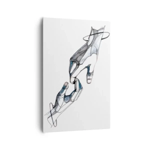 Quadro su tela - Stampe su Tela - Rappresentazione artistica di una mano in forma minimalista e geometrica - 80x120cm - Buon gesto - Decorazione murale moderna per soggiorno e camera da letto ARTTOR