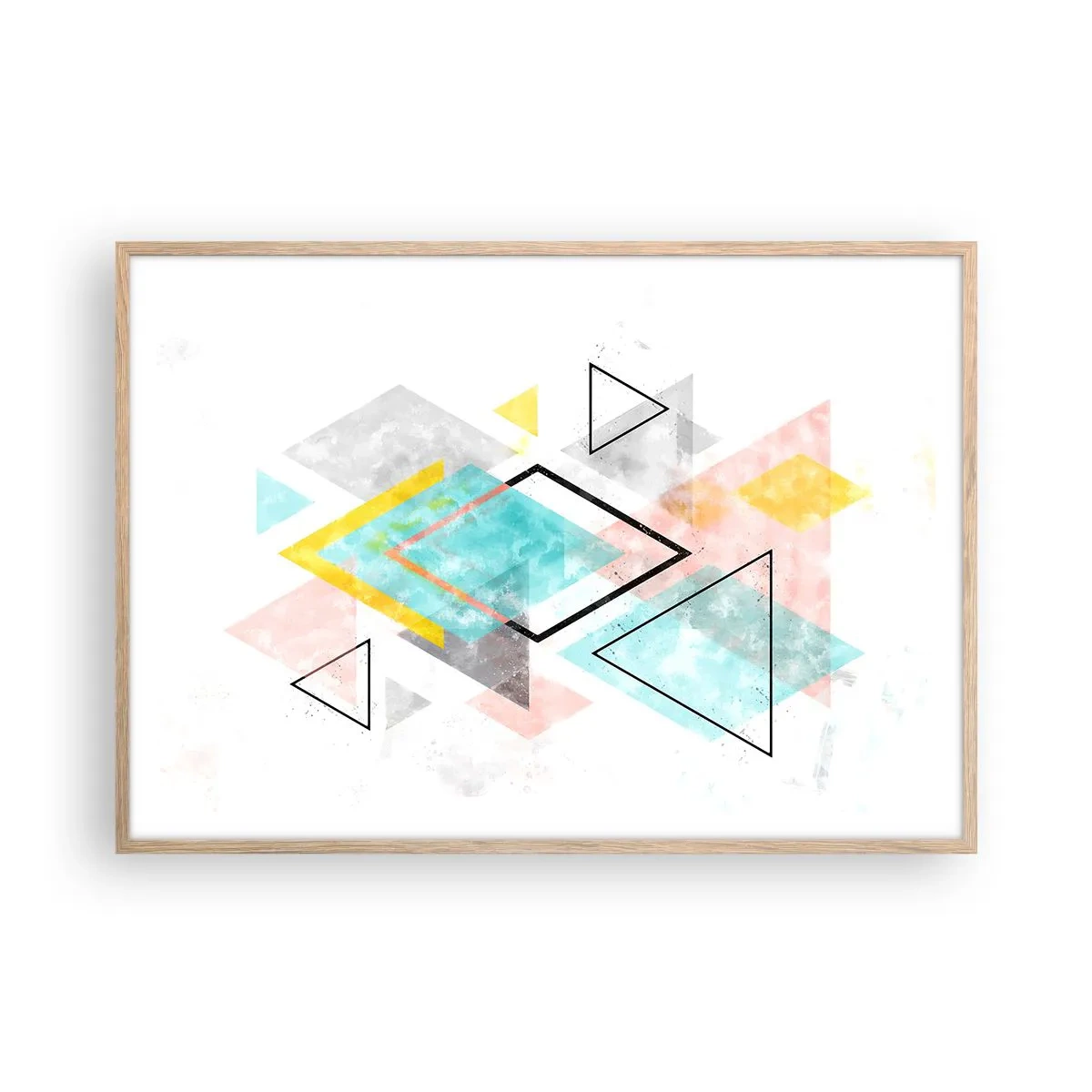 Poster in cornice rovere chiaro - Gioco geometrico - 100x70 cm