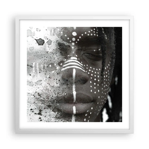 Poster in cornice bianca - Scopri lo spirito primordiale - 50x50 cm