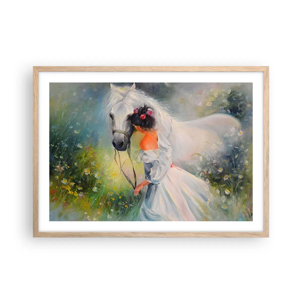 Poster in cornice rovere chiaro - Come in un bel sogno - 70x50 cm