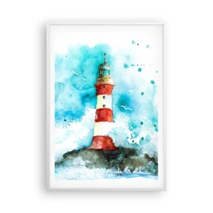 Poster in cornice bianca - L'unità dei quattro elementi - 70x100 cm