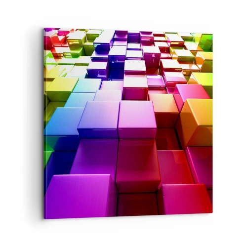 Quadro su tela - Stampe su Tela - Op Art insieme in squadra - 60x60 cm