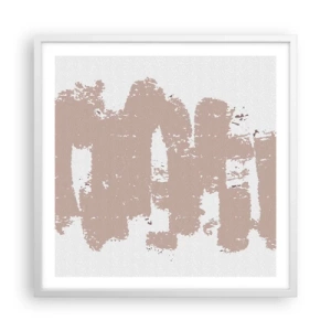 Poster in cornice bianca - Astrazione in un rosa mite - 60x60 cm