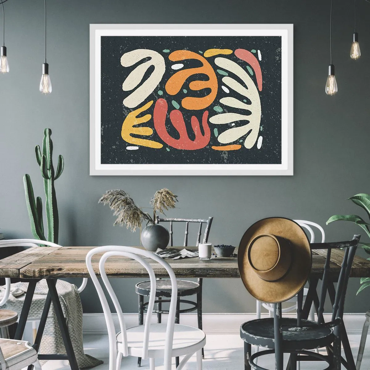 Poster in cornice bianca - Composizione: adesso ti acchiappo - 70x50 cm