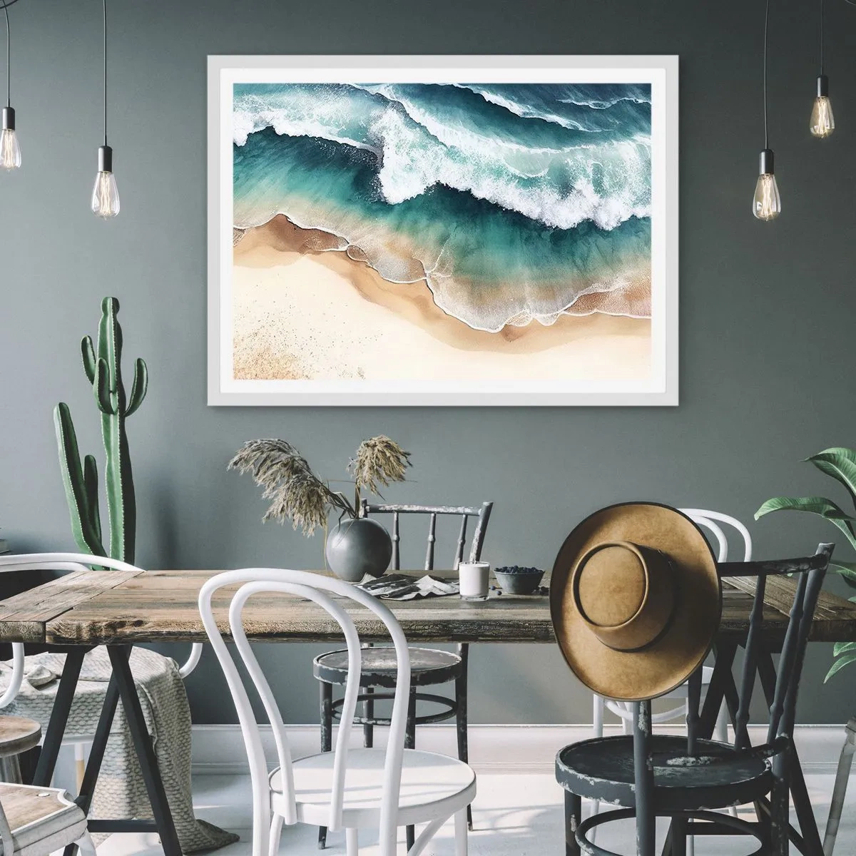 Poster in cornice bianca - L'eterno incontro - 50x40 cm