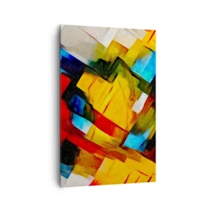 Quadro su tela - Stampe su Tela - Composizione geometrica astratta in colori vivaci - 80x120cm - Intreccio multicolore - Decorazione murale moderna per soggiorno e camera da letto ARTTOR