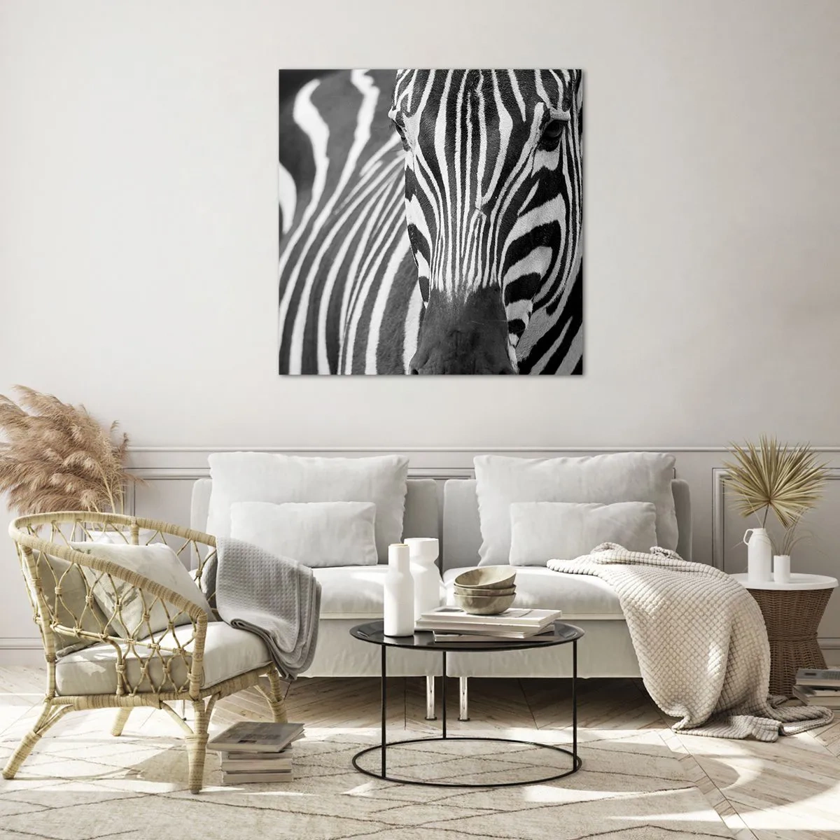 Quadro su vetro - Il mondo è in bianco e nero - 30x30 cm