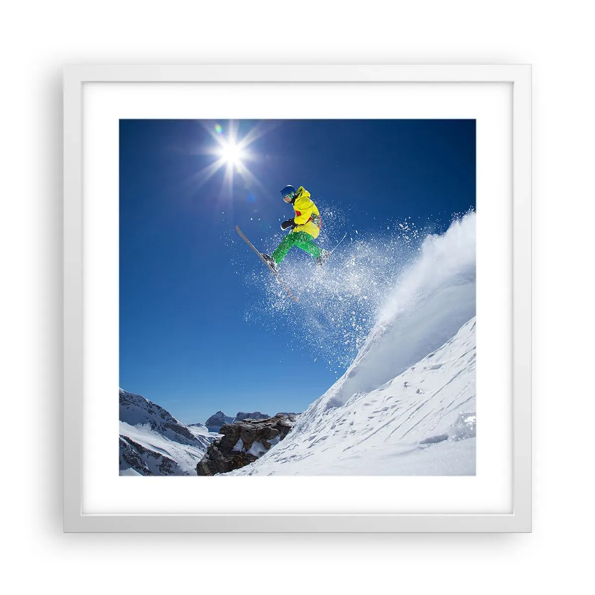 Poster in cornice bianca - Ballando con i monti - 40x40 cm