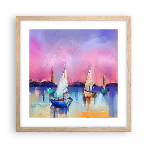 Poster in cornice rovere chiaro - Direzione: mare aperto - 40x40 cm