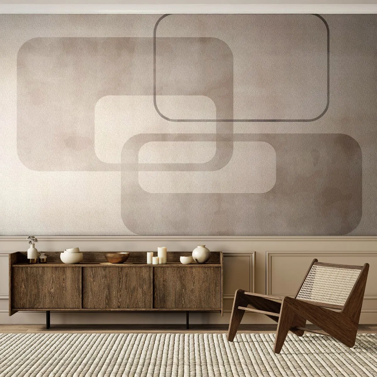 Fotomurali Autoadesivo Deluxe Sticker - Giunti geometrici - Forme, Minimalismo, Luminoso - 250x175 cm