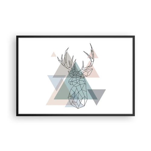 Poster in cornice nera - Nel bosco geometrico - 91x61 cm