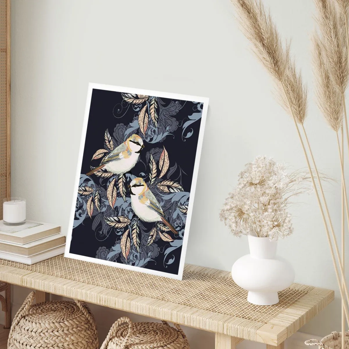 Poster - Cinguettio oro e blu - 40x50 cm