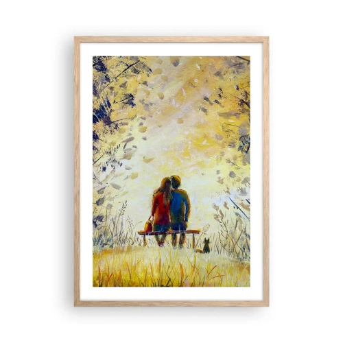 Poster in cornice rovere chiaro - Attimo magico - 50x70 cm