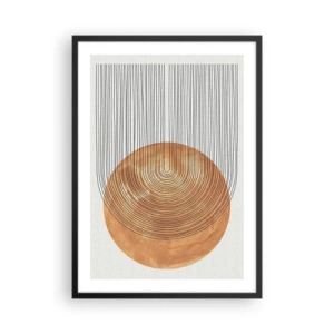 Poster in cornice nera - Astrazione geometrica nei toni della terra - 50x70cm - Composizione solare - Decorazione murale moderna per soggiorno e camera da letto ARTTOR