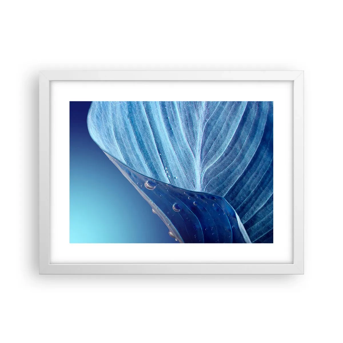 Poster in cornice bianca - Gocce di blu nascoste - 40x30 cm