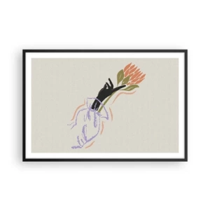 Poster in cornice nera - Tocco delicato - 91x61 cm