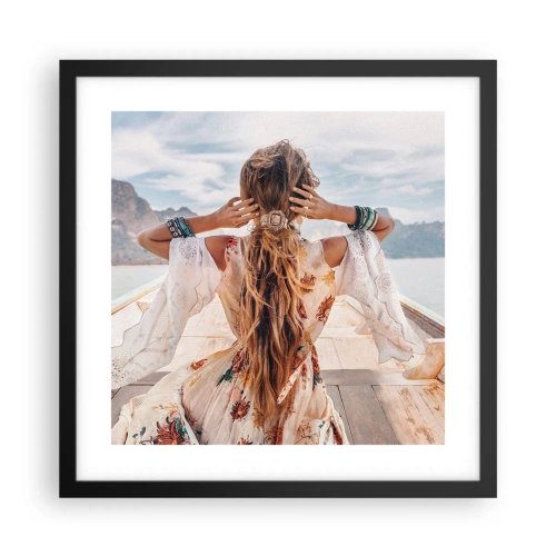 Poster in cornice nera - In cammino verso la felicità - 40x40 cm