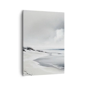 Quadro su tela - Stampe su Tela - Una spiaggia dalle tenui tonalità di grigio e blu - 50x70cm - Insieme da sempre - Decorazione murale moderna per soggiorno e camera da letto ARTTOR