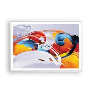 Poster in cornice bianca - La danza degli elementi - 100x70 cm